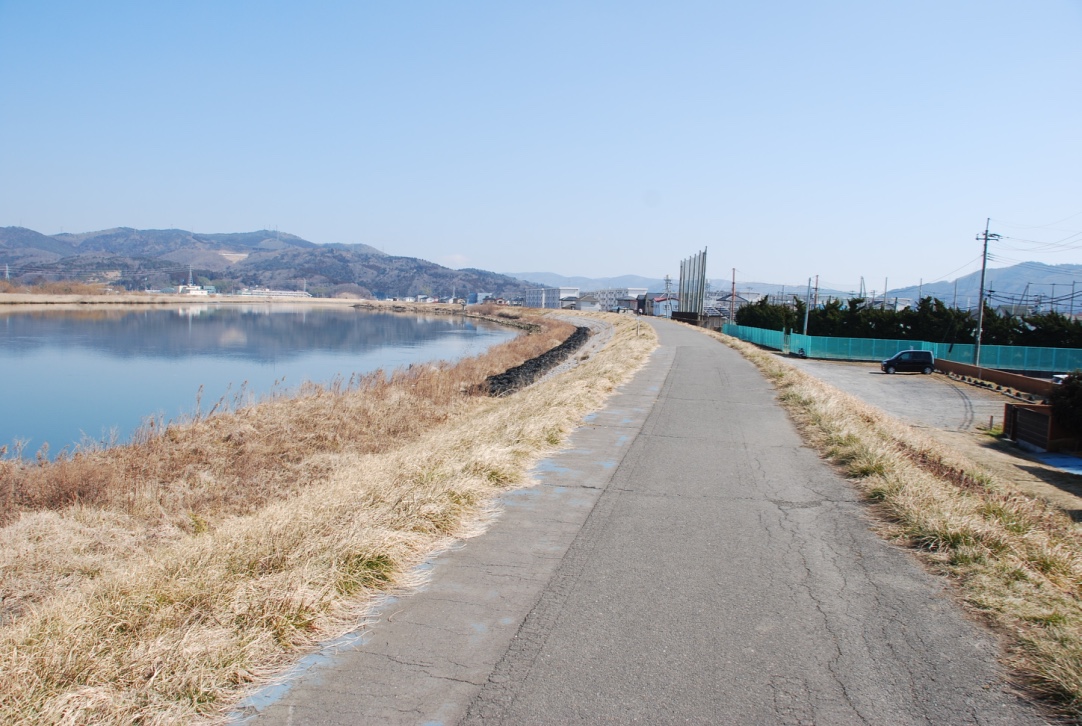 石巻大橋(開北橋)~石井閘門~釜地区までのサイクリングロード